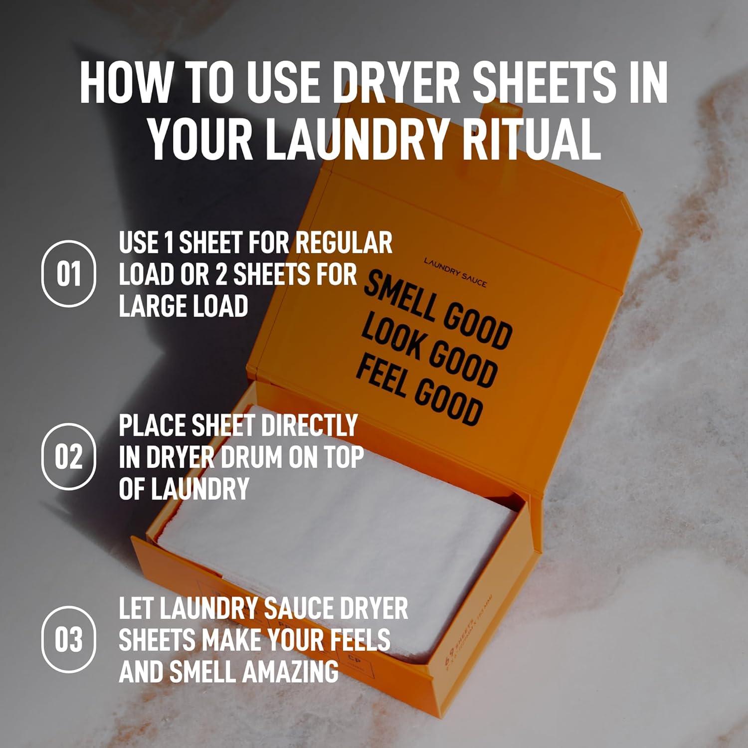 image:imageLaundry Sauce Laundry Dryer Sheets Italian Bergamot Luxury Fragrance Contains Essential Oils Softens Fabric Removes Static Cling EcoFriendly Packaging Travel Friendly 69 Count
