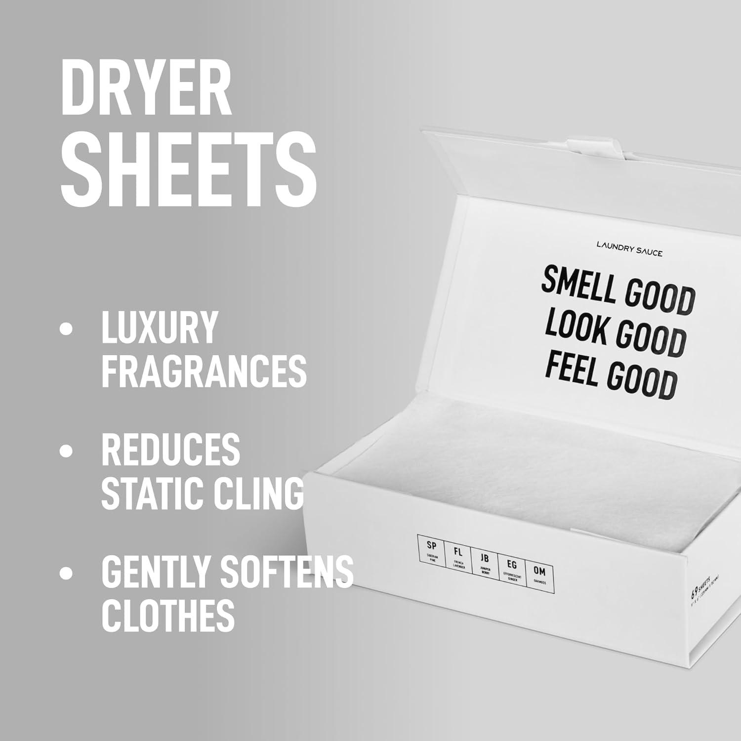 image:imageLaundry Sauce Laundry Dryer Sheets Siberian Pine Luxury Fragrance Contains Essential Oils Softens Fabric Removes Static Cling EcoFriendly Packaging Travel Friendly 69 CountSiberian Pine