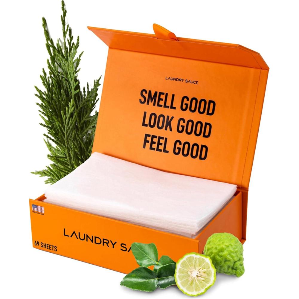 image:imageLaundry Sauce Laundry Dryer Sheets Italian Bergamot Luxury Fragrance Contains Essential Oils Softens Fabric Removes Static Cling EcoFriendly Packaging Travel Friendly 69 Count