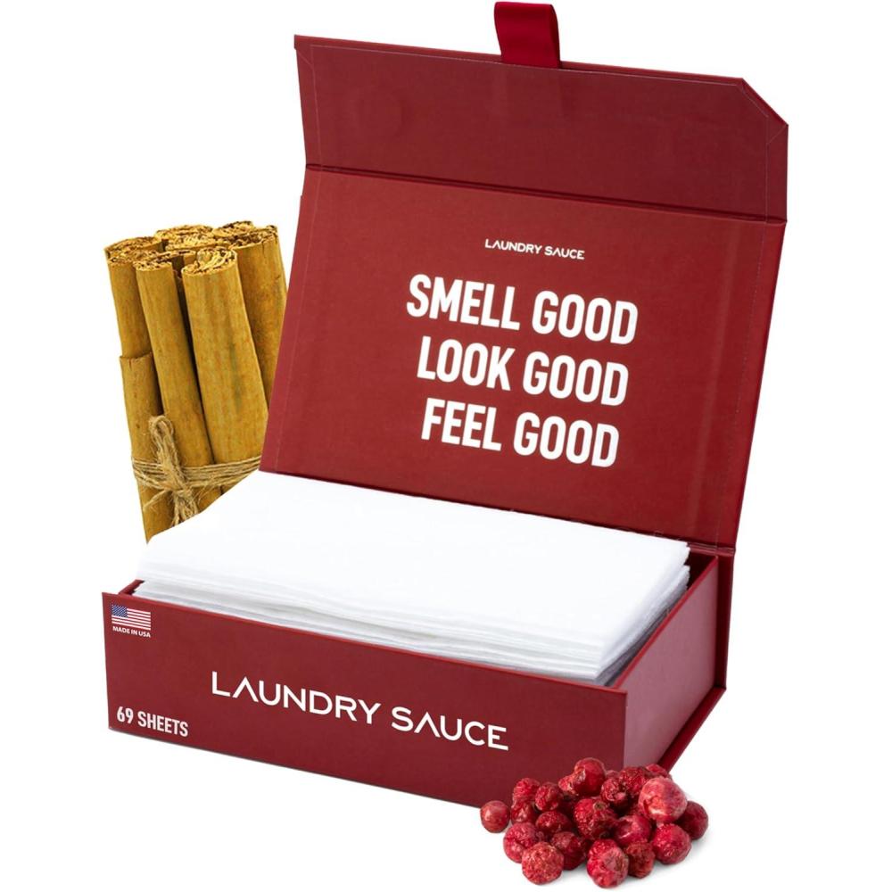 image:imageLaundry Sauce Laundry Dryer Sheets Siberian Pine Luxury Fragrance Contains Essential Oils Softens Fabric Removes Static Cling EcoFriendly Packaging Travel Friendly 69 CountFrench Saffron