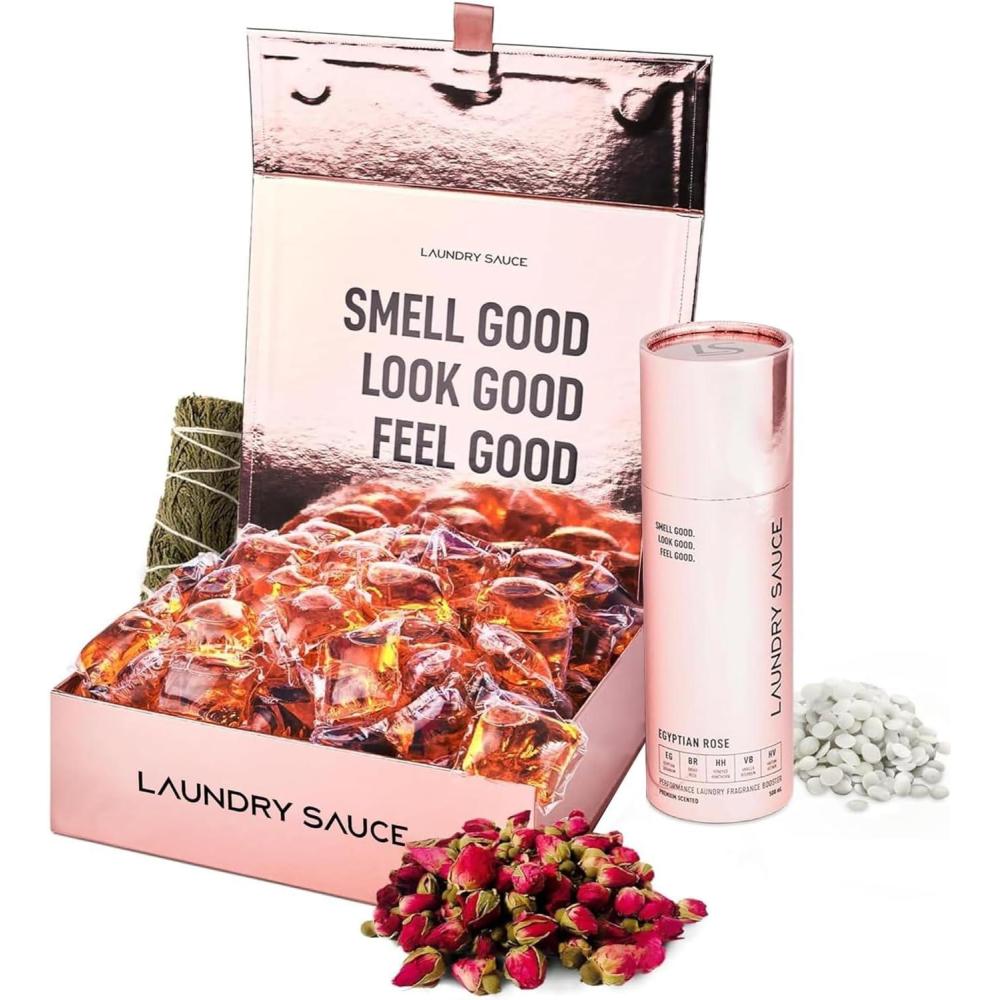 image:imageLaundry Sauce Luxury Scented Laundry Detergent Pods amp Scent Booster Bundle French Saffron Natural Essential Oils EasyToUse Laundry Pods CrueltyFree ParabenFree DyeFree amp HE CompatibleEgyptian Rose