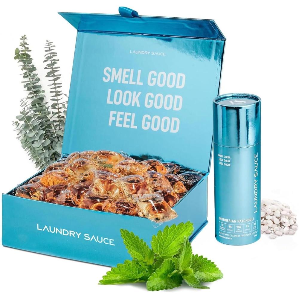 image:imageLaundry Sauce Luxury Scented Laundry Detergent Pods amp Scent Booster Bundle French Saffron Natural Essential Oils EasyToUse Laundry Pods CrueltyFree ParabenFree DyeFree amp HE CompatibleIndonesian Patchouli