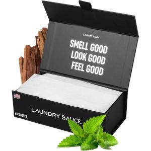 image:imageLaundry Sauce  Laundry Dryer Sheets Australian Sandalwood Luxury Fragrance Contains Essential Oils Softens Fabric Removes Static Cling EcoFriendly Packaging Travel Friendly 69 Count